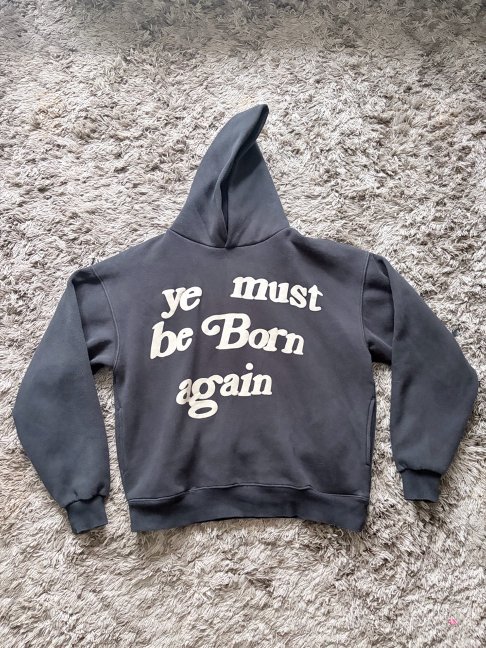 Black yeezy Graphic Hoodie with White Script
